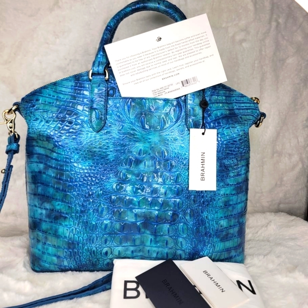 👜 NWT BRAHMIN DESIGNER MELBOURNE DUXBURY SATCHEL 3 in 1 PURSE BAG NWT - Picture 13 of 15